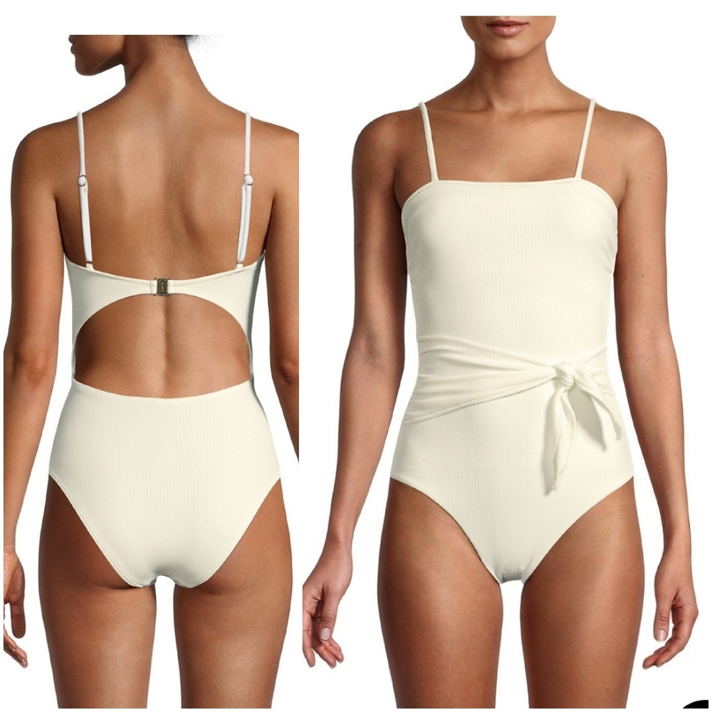 Kaia Tie Side One-Piece Swimsuit Ivory